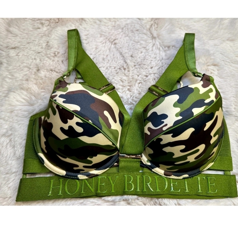 Honey Birdette Green Camouflage Bra - Picture 5 of 6